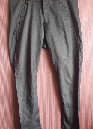 Стильные брюки с небольшой матней, заниженным шаговым шлм слонкой в стиле owen rundholz от kappahl1 фото