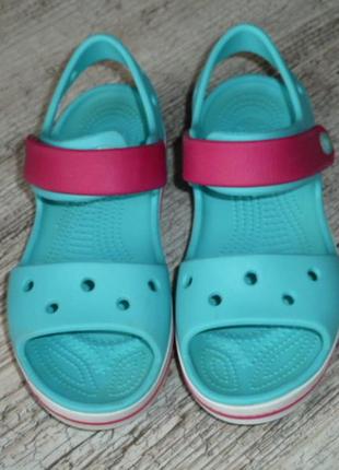 Босоножки, сандалии кроксы crocs размер j 2, стелька по выемке 21,2, вся длина 22 см (на 33,5размер)