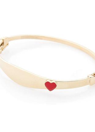 Золотий дитячий браслет "сердечко" (емаль) 
б03358