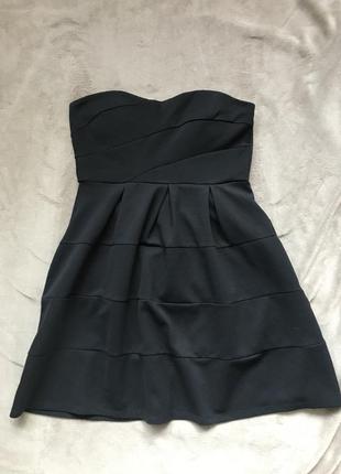 Черное платье без лямок4 фото