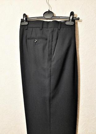 Італійські чоловічі брюки штани костюмні чорно-сіра смужка centro hamllton4 фото