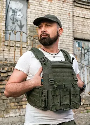 Тактическая плитоноска с системой быстрого сброса, cordura 500 "олива"