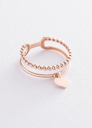 Золоте кільце "серце" к05522