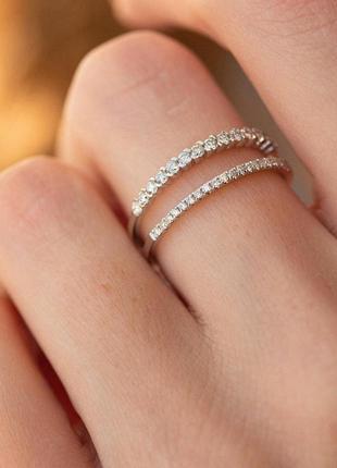 Двойное кольцо в белом золоте с бриллианты 
кб0450ca