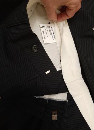 Італійські чоловічі брюки штани костюмні чорно-сіра смужка centro hamllton10 фото