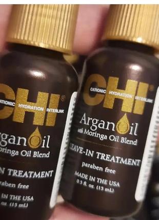 Восстанавливающее масло для волос chi argan oil миниатюра