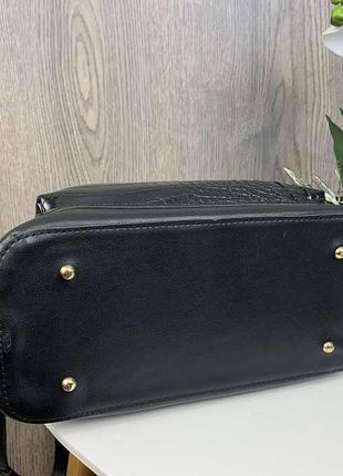 Женский городской рюкзак сумка под рептиллю черный, сумка- гакзак женская 2 в 18 фото