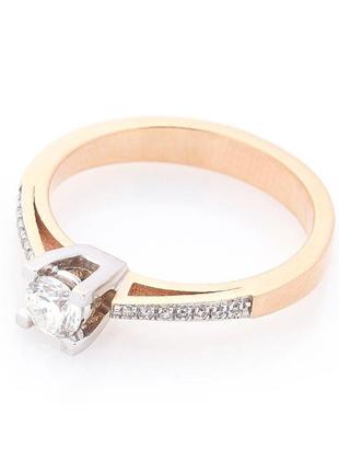 Золотое помолвочное кольцо с бриллиантами 
кб03036ч2 фото