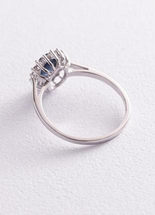 Золотое кольцо с бриллиантами и сапфиром 
кб03846 фото