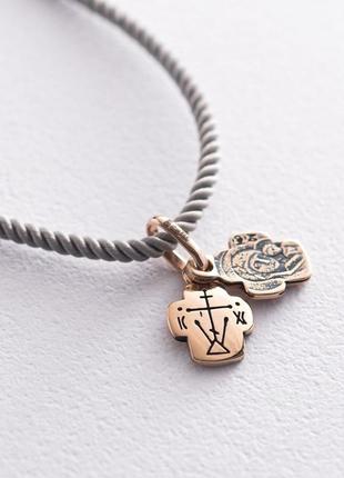 Золотая ладанка с божьей матерью (чернение) п03245