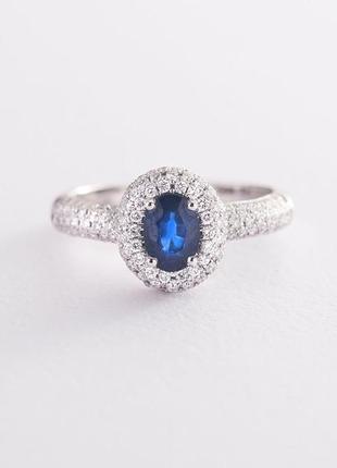 Золотое кольцо (сапфир, бриллиант) r13659saj