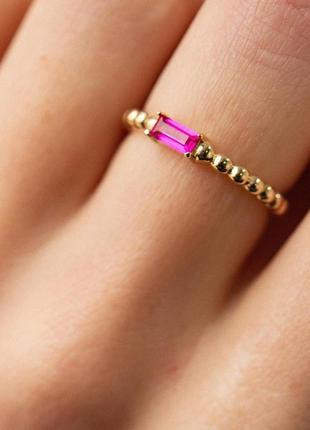 Золотое кольцо "аннабель" с розовым фианитом 
к071812 фото