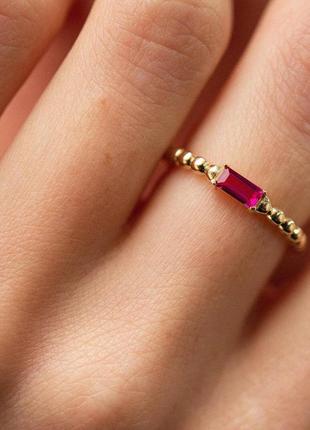 Золотое кольцо "аннабель" с розовым фианитом 
к071814 фото