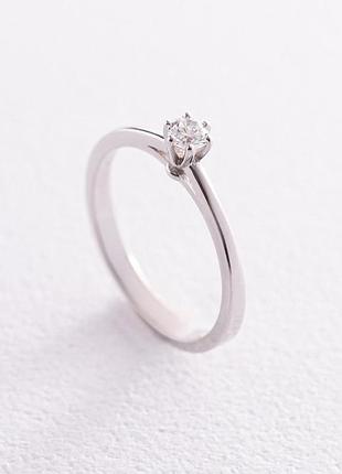 Помолвочное кольцо с фианитом (белое золото) 
к07170