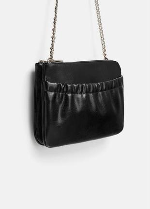 Элегантная сумка zara, черного цвета