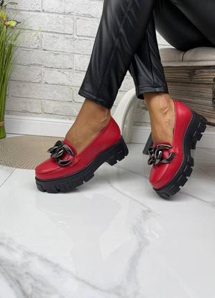 Жіночі туфлі лофери з ланцюжком з натуральної шкіри та замші 😍7 фото