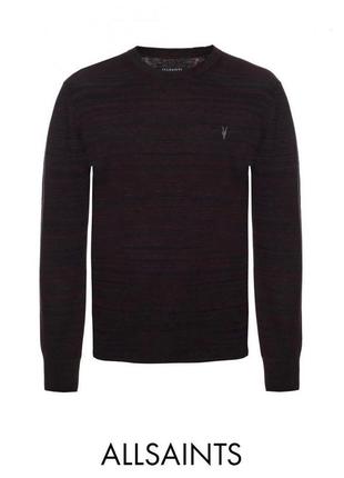 Легкий джемпер, светер, пуловер allsaints marlo crew neck sweater, jumper burgundy/black