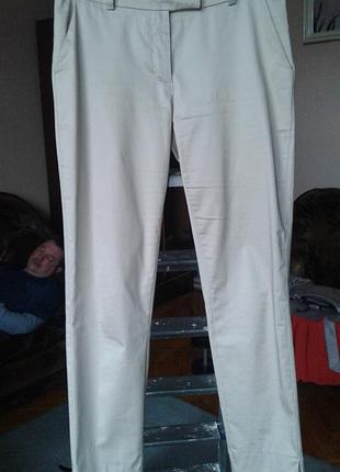 Брючки жемчужный отлив, легкие, прямые