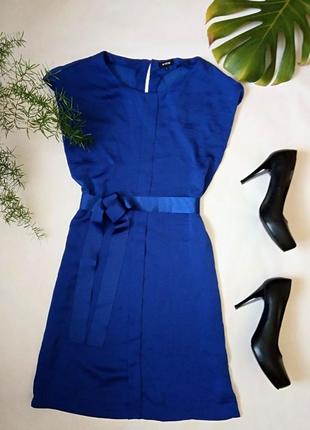 Стильное шёлковое синее платье от ostin.