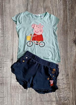 Костюм "peppa" летний на девочку 2/4 рaчки