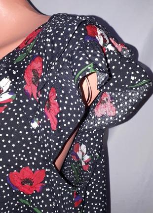 Блуза без рукавов в цветочный принт tu ( размер 12-14)3 фото