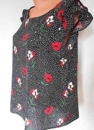 Блуза без рукавов в цветочный принт tu ( размер 12-14)4 фото