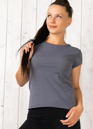 Спортивная женская футболка цвета графит