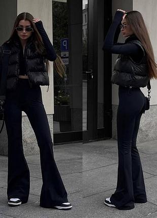 Лосины клеш из микродайвинг с начесом