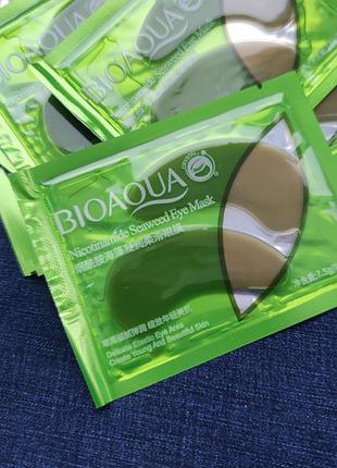 Гідрогелеві патчі під очі 5 шт набір bioaqua nicotinamide seaweed eye mask никотинамидами і водоростями 7.5 м