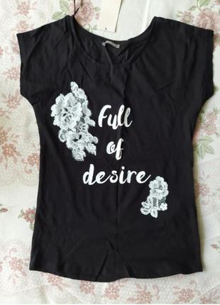 Чорна футболка 100% котон