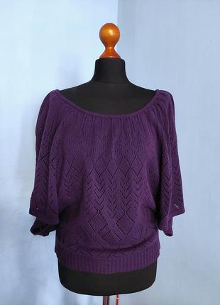 Стильный брендовый джемпер с коротким рукавом "летучая мышь"