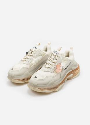 Женские кроссовки balenciaga triple s “beige”