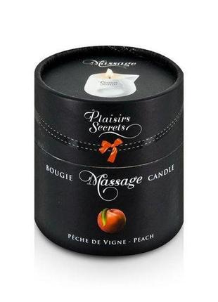 Массажная свеча с ароматом персика plaisirs secrets peach 80 мл (so1849)3 фото