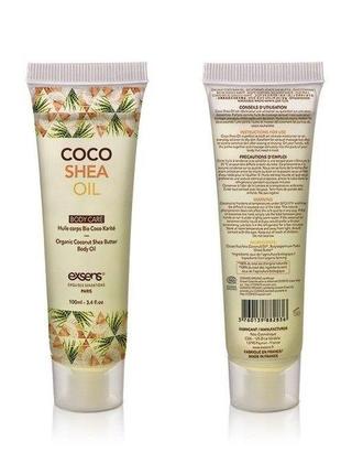 Органическое кокосовое масло карите (ши) для тела exsens coco shea oil 100 мл (so3332)1 фото