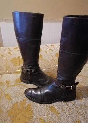 Кожаные сапоги осень.