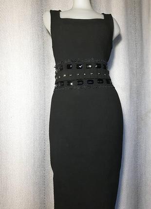 Новое женское нарядное черное трикотажное платье, футляр, сарафан в составе вискоза