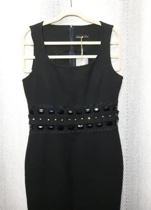Новое женское нарядное черное трикотажное платье, футляр, сарафан1 фото