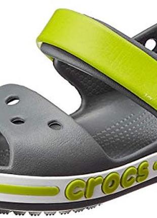 Крокс баябэнд босоножки,сандали серые crocs bayaband sandal charcoal grey10 фото