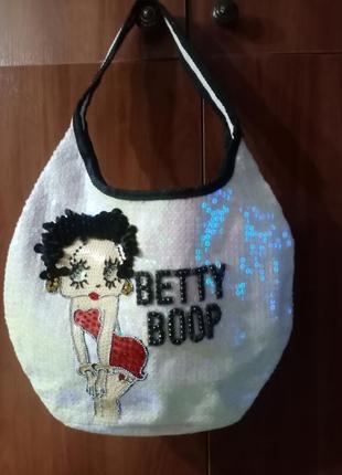 Betty boop сумка в паетках блестящая