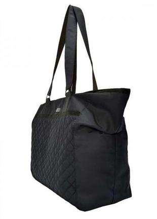 Текстильна жіноча сумка. чорна стьобана сумка2 фото