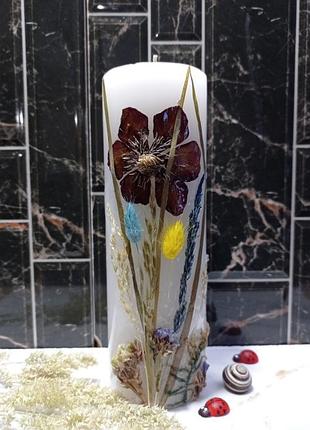 Свечи, свечи с сухоцветами, декоративные свечи
