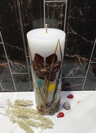 Свечи, свечи с сухоцветами, декоративные свечи