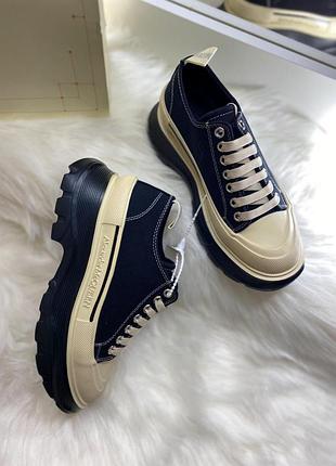 Кеды alexander mcqueen tread slick, кеды александр макквин на ребристой резиновой подошве, 39 размер