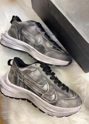 Эксклюзивные кожаные кроссовки sacai x nike, кроссовки сакаи найк, 40 размер