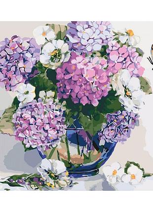Картина по номерам шикарная гортензия кно2083 идейка 40x50см картины раскраски по номерам 2022 в украине