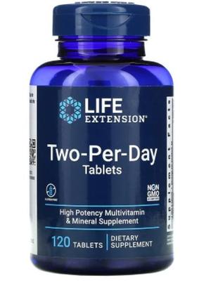 Мультивітаміни two-per-day 120 таблеток life extension