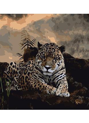 Картина за номерами va-0447 стомлений леопард, 40х50см strateg