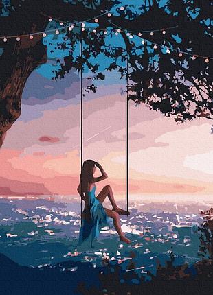 Картина по номерам gx39624 вечерние качели 40x50см. rainbow картины раскраски по номерам 2022 в украине