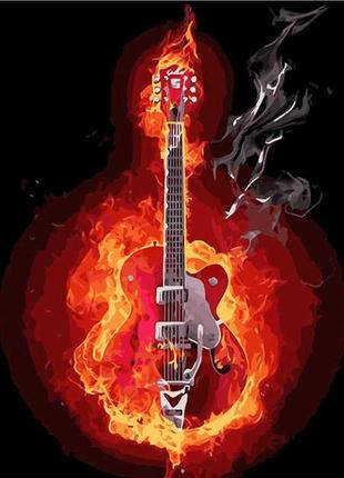 Картина за номерами va-2885 гітара у вогні, 40х50см strateg