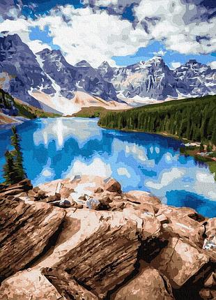 Картина за номерами gx37792 горное озеро 40х50см. rainbow